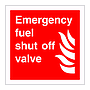 Emergency fuel shut off valve sign