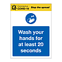 Wash your hands for at least 20 seconds Covid-19 sign