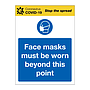 Face masks must be worn beyond this point Covid-19 sign