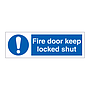 Fire door keep locked shut sign