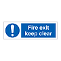 Fire exit keep clear sign