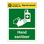 Hand sanitiser Covid-19 sign