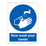 Now wash your hands sign