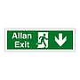 Exit arrow down English/Welsh sign