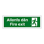 Fire exit running man right English/Welsh sign