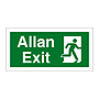 Exit running man right English/Welsh sign