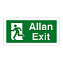 Exit running man left English/Welsh sign