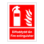Fire extinguisher English/Welsh sign