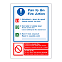 Fire action with assembly point details English/Welsh sign