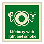 Lifebuoy with light and smoke with text 2019 (Marine Sign)