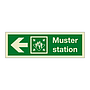 Muster station with left directional arrow 2019 (Marine Sign)