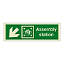 Assembly station with down left directional arrow 2019 (Marine Sign)