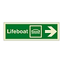 Lifeboat with right directional arrow 2019 (Marine Sign)