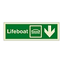 Lifeboat with down directional arrow 2019 (Marine Sign)