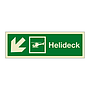 Helideck with down left directional arrow (Marine Sign)