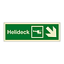 Helideck with down right directional arrow (Marine Sign)