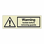 Warning Isolate before removing guards (Marine Sign)