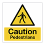 Caution Pedestrians sign