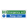 Emergency exit keep clear sign
