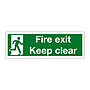 Fire exit Keep clear sign