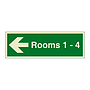 Rooms 1 - 4 arrow left sign