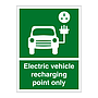 Electric vehicle recharging point only sign