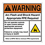 Warning Arc flash and shock hazard sign