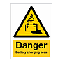 Danger Battery charging area sign
