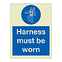 Harness must be worn (Marine Sign)