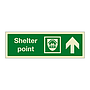 Shelter point with up directional arrow (Marine Sign)