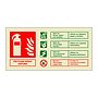 P50 Foam spray fire extinguisher identification English/Spanish sign