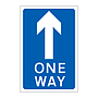 One way arrow straight ahead sign