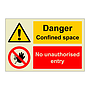 Danger Confined space No unauthorised entry (Marine Sign)