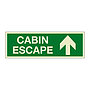Cabin escape with up directional arrow (Marine Sign)