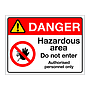 Danger Hazardous area Do not enter sign