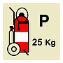 25kg Wheeled powder fire extinguisher (Marine Sign)
