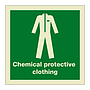 Chemical protective clothing with text (Marine Sign)