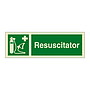 Oxygen resuscitator with text (Marine Sign)