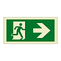 Evacuation route Running man with arrow right (Marine Sign)