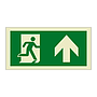 Evacuation route Running man with arrow up (Marine Sign)