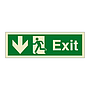 Exit Running man with arrow down (Marine Sign)