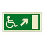 Escape route Wheelchair with arrow up right (Marine Sign)