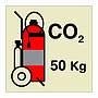 50kg Wheeled CO2 fire extinguisher (Marine Sign)