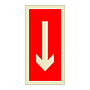 Location of fire equipment down directional arrow (Marine Sign)