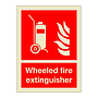 Wheeled fire extinguisher with text (Marine Sign)