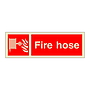 Fire hose with text (Marine Sign)