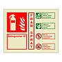 Foam spray fire extinguisher identification with number (Marine Sign)