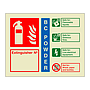 BC powder fire extinguisher identification with number (Marine Sign)