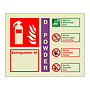 D Powder extinguisher identification with number (Marine Sign)