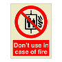 Do not use lift in case of fire (Marine Sign)